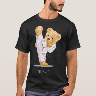 Karate s for Kids Teddy Bear Kick Taekwondo Kung F T-shirt