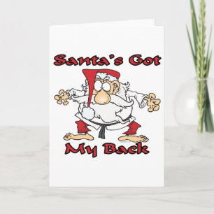 karate santas heeft mijn grappige cartoon feestdagen kaart