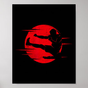 Karate Schaduw Judo Vechtkunst Japan Kung Fu Taek Poster