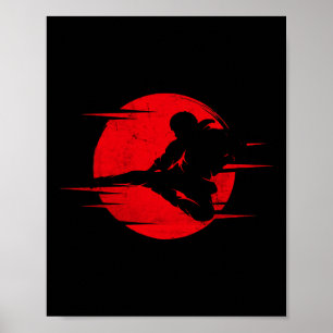 Karate Schaduw Judo Vechtkunst Japan Kung Fu Taek Poster