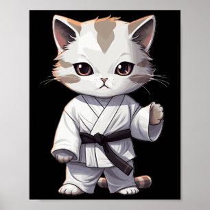 Karate Schattig Kitten Martial Arts Kitty Voor Kat Poster