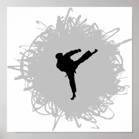 Karate Scribble Style Poster (Voorkant)