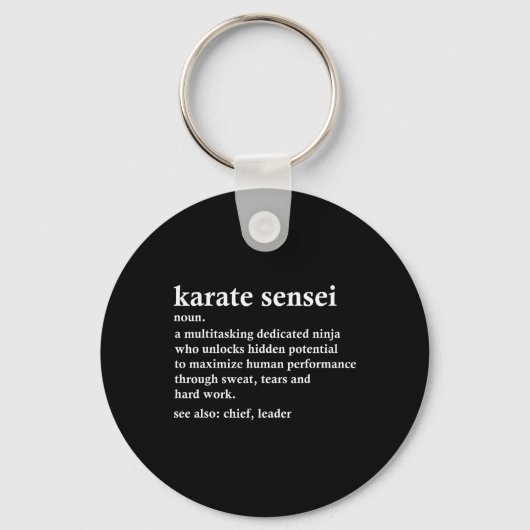 Karate Sensei Definitie Grappige Vechtsport Indust Sleutelhanger (Voorkant)