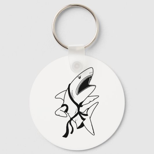 Karate Shark Funny Shark Wearing Karate Gi Shark L Sleutelhanger (Voorkant)