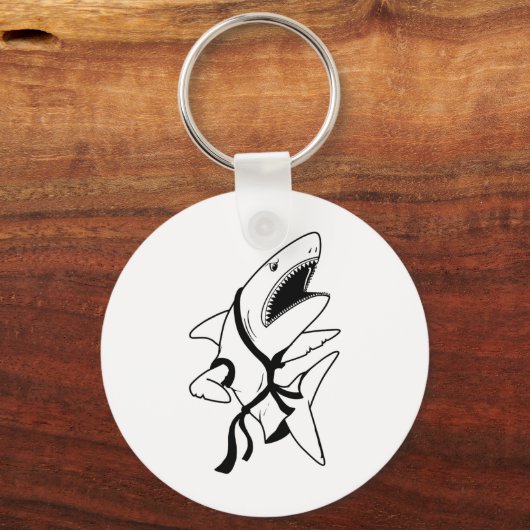 Karate Shark Funny Shark Wearing Karate Gi Shark L Sleutelhanger (Voorkant)