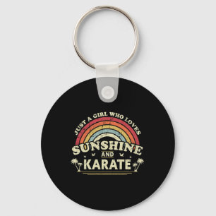 Karate Shirt. Gewoon een meisje dat houdt van zon Sleutelhanger