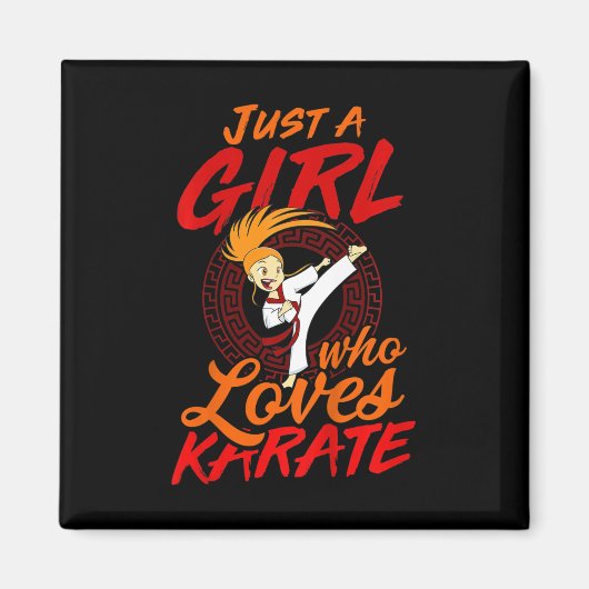 Karate shirt voor meisjes magneet (Voorkant)