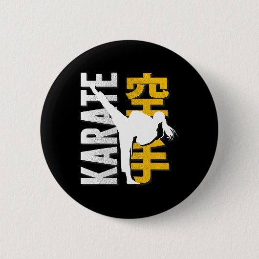 Karate Shirten Martial Arts - Meisjes Ronde Button 5,7 Cm (Voorkant)