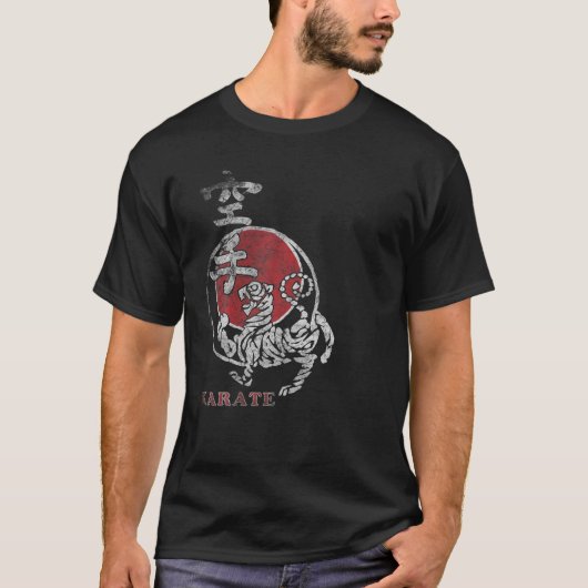 Karate Shotokan  Tiger Martial Arts Kanji B T-shirt (Voorkant)