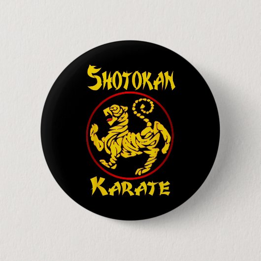 Karate Shotokan Tiger Martial Arts Ronde Button 5,7 Cm (Voorkant)