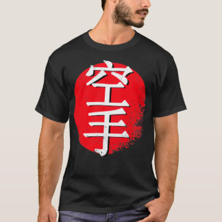 Karate sign kick martial kunjapan red sun t-shirt