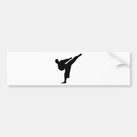 Karate Silhouette Bumpersticker (Voorkant)