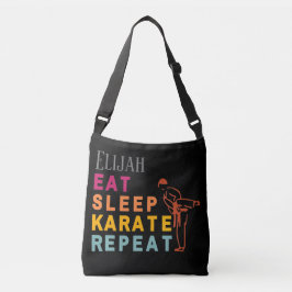 Karate Silhouette Japan Modern Trendy Black Crossbody Tas