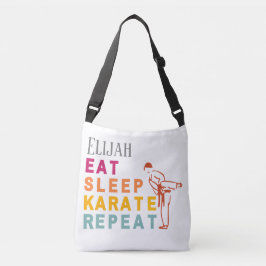 Karate Silhouette Japan Modern Trendy Typography Crossbody Tas