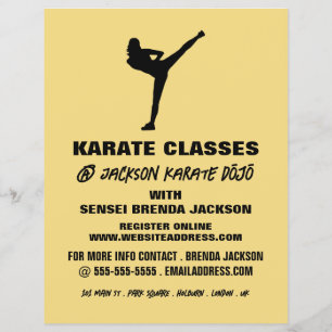 Karate Silhouette, Karate Class Adverteren Flyer