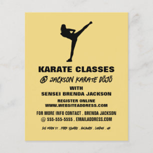 Karate Silhouette, Karate Class Adverteren Flyer