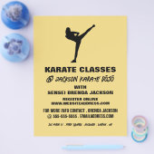 Karate Silhouette, Karate Class Adverteren Flyer (Enkel)