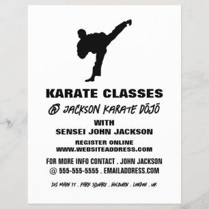 Karate Silhouette, Karate Class Adverteren Flyer