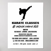 Karate Silhouette, Karate Class Adverteren Poster (Voorkant)