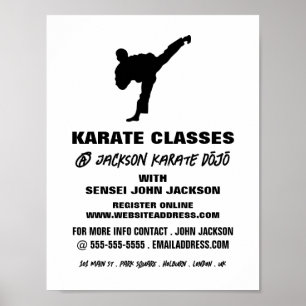 Karate Silhouette, Karate Class Adverteren Poster