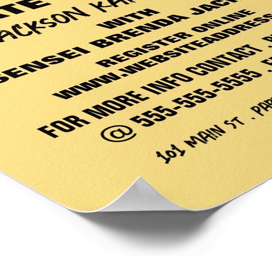 Karate Silhouette, Karate Class Adverteren Poster (Hoek)