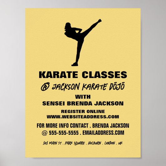 Karate Silhouette, Karate Class Adverteren Poster (Voorkant)