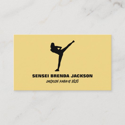 Karate Silhouette, Karate Sensei Visitekaartje (Voorkant)