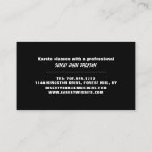 Karate Silhouette, Karate Sensei Visitekaartje (Achterkant)