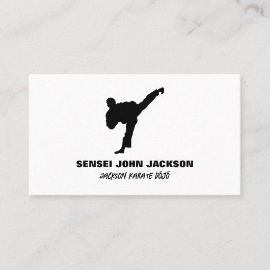 Karate Silhouette, Karate Sensei Visitekaartje (Voorkant)