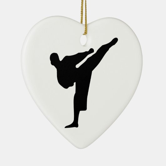 Karate Silhouette Keramisch Ornament (Rechts)