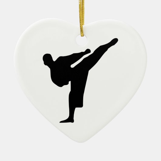 Karate Silhouette Keramisch Ornament (Voorkant)