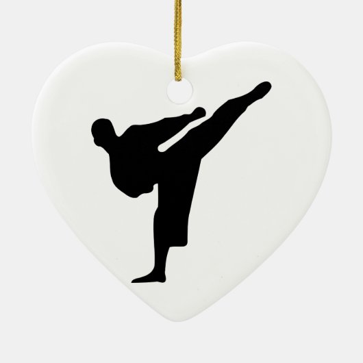 Karate Silhouette Keramisch Ornament (Achterkant)