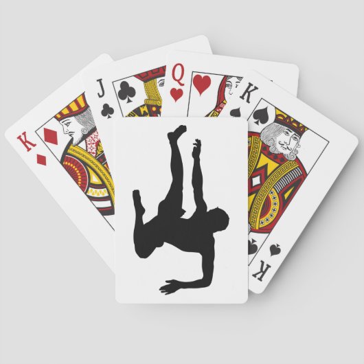 Karate Silhouette Kick Pokerkaarten (Achterkant)