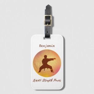 Karate Silhouette Modern Aangepaste Martiale Kunst Bagagelabel