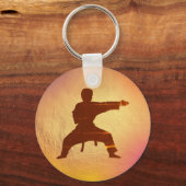 Karate Silhouette Modern Martial Arts Personalized Sleutelhanger (Achterkant)