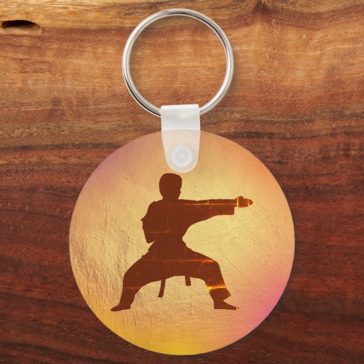 Karate Silhouette Modern Martial Arts Personalized Sleutelhanger (Achterkant)