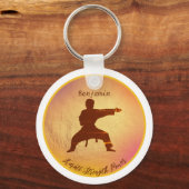 Karate Silhouette Modern Martial Arts Personalized Sleutelhanger (Voorkant)