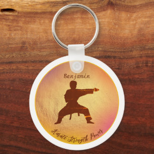 Karate Silhouette Modern Martial Arts Personalized Sleutelhanger