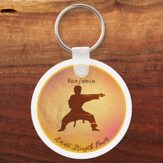Karate Silhouette Modern Martial Arts Personalized Sleutelhanger (Voorkant)
