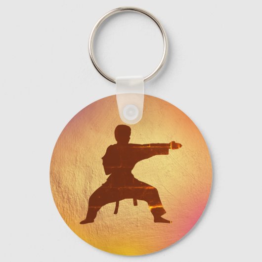 Karate Silhouette Modern Martial Arts Personalized Sleutelhanger (Achterkant)