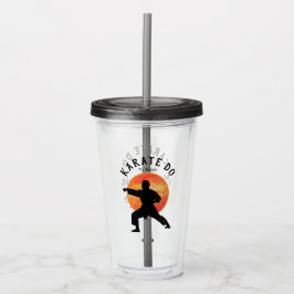 Karate Silhouette Name Specialized Modern Black Acryl Drinkbeker