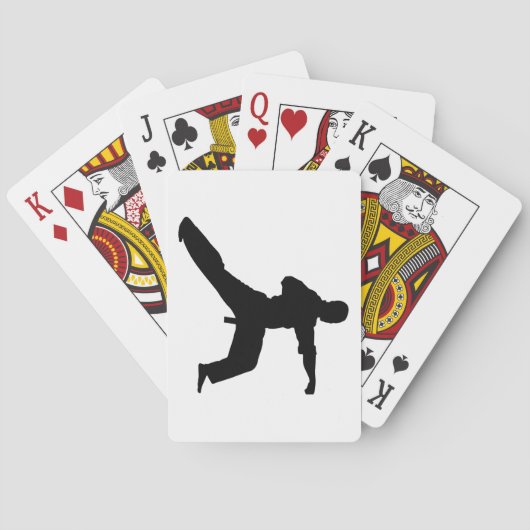Karate Silhouette Stomp Pokerkaarten (Achterkant)