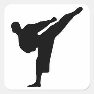 Karate Silhouette Vierkante Sticker