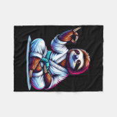 Karate Sloth omarmt kalme sereniteit Fleece Deken (Voorkant (Horizontaal))