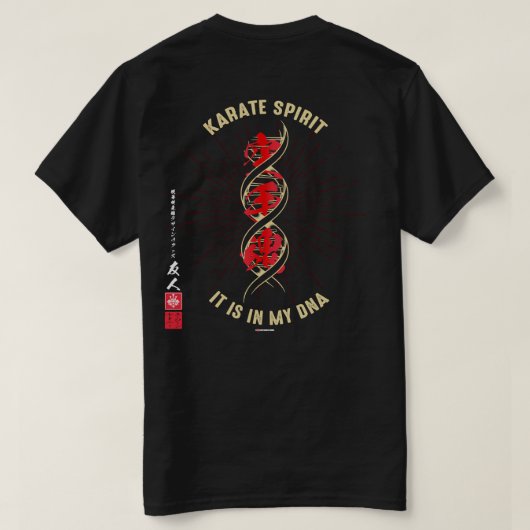 Karate Spirit in mijn DNA (Dark) T-shirt (Design achterkant)