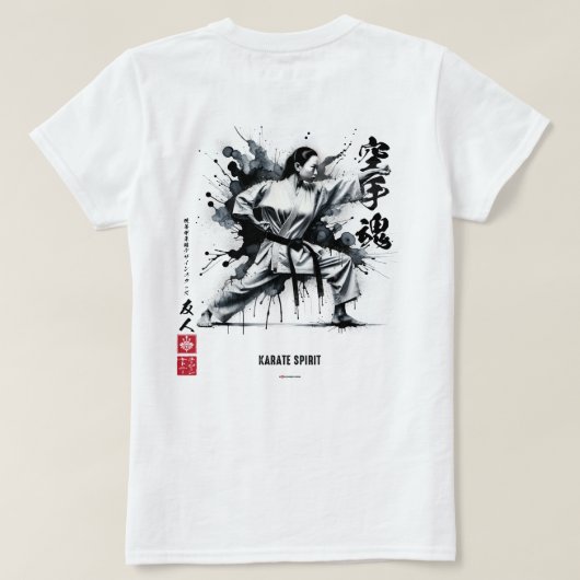 Karate Spirit InkAlcohol Karateka Vrouw T-shirt (Design achterkant)