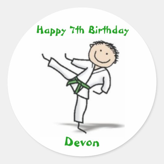 Karate sticker - groene riem (Voorkant)