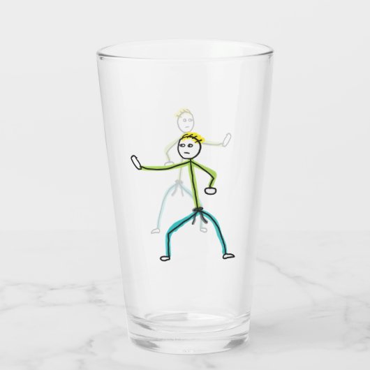 Karate Stickman Glas (Achterkant)