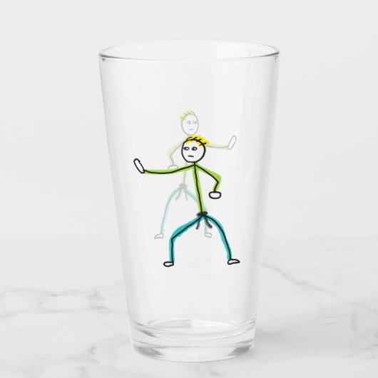 Karate Stickman Glas (Voorkant)