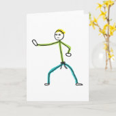 Karate Stickman Kaart (Gele Bloem)